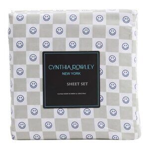 Cynthia Rowley New York Sheet Set (Smiley Checkered, Queen)
